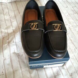 Nautica Nelms Womens Size 8.5 Black Slip On Comfort Memory Foam Vegan Leather Fl